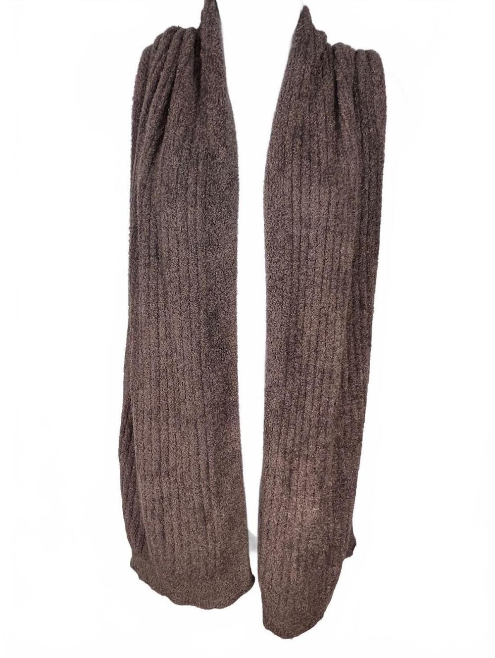 Barefoot Dreams CozyChic Lite Ribbed Scarf Taupe Brown Aesthetic | Minimalist - Picture 3 of 5